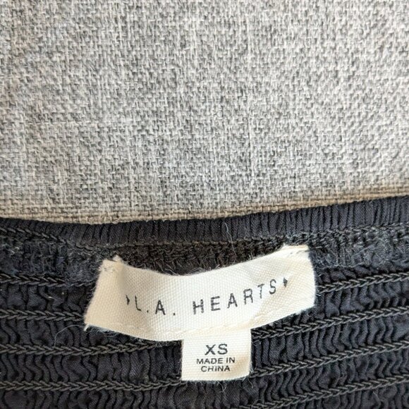 L.A Hearts Shirring Black Crop Top size: XS - Picture 3 of 3